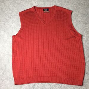 Callaway Golf‎ Collection Mens Red 100% Silk Waffle Pattern Vest Sz Large L